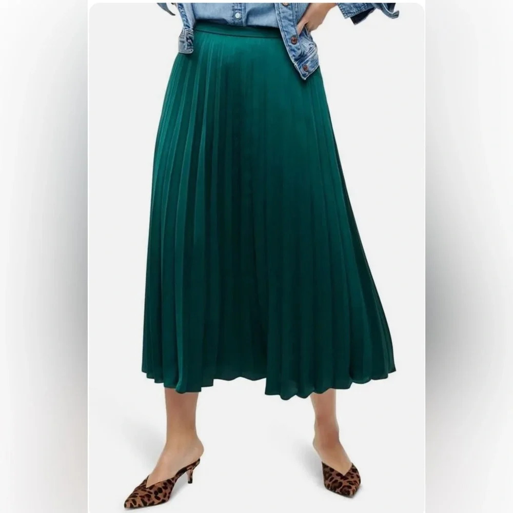 J Crew Pleated Midi Skirt Size 0